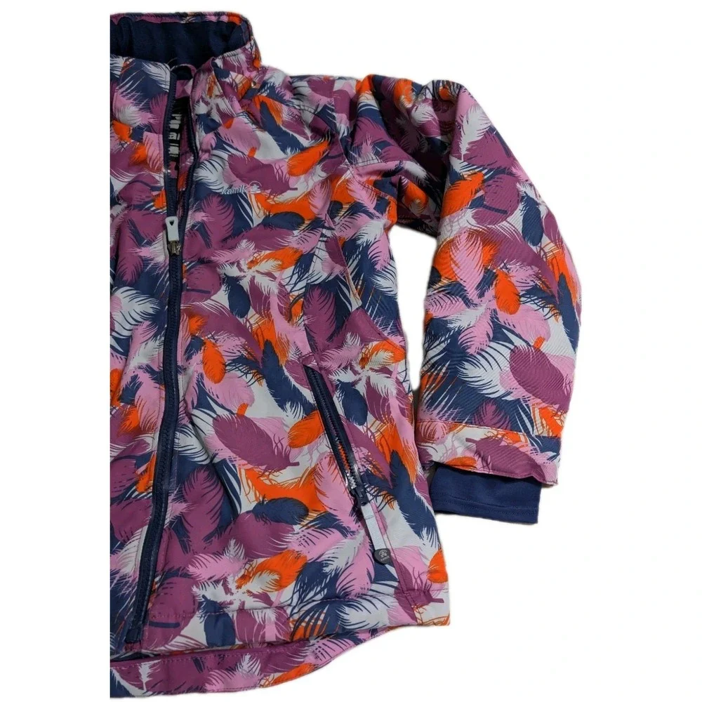 Kamik Youth Girls Winter Jacket Size 10‎ Feather Print Insulated Full Zip